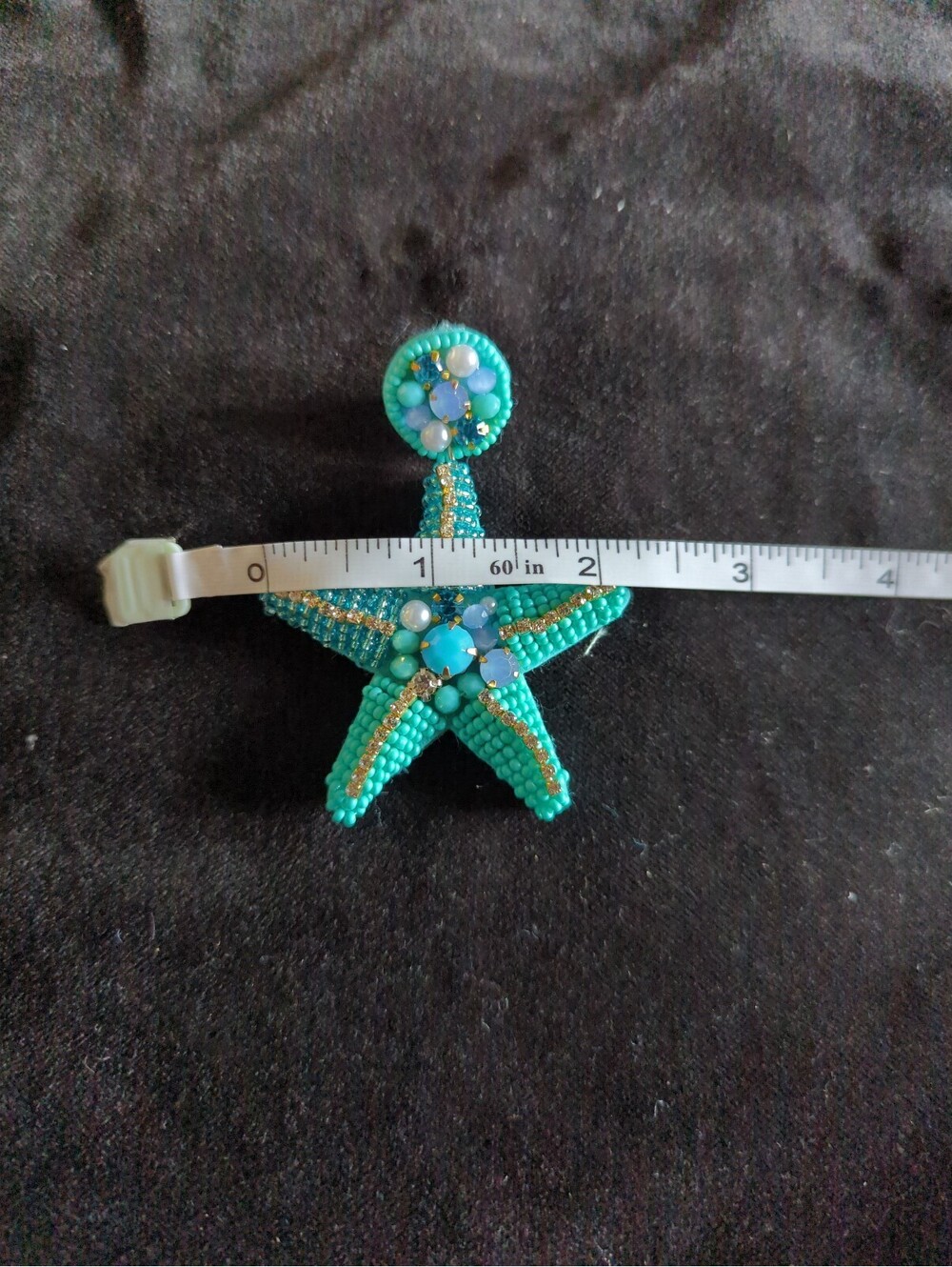 Starfish Turquoise Beaded Dangle Earrings Boho Ocean Beach Sea Summer Vacation - Picture 6 of 6